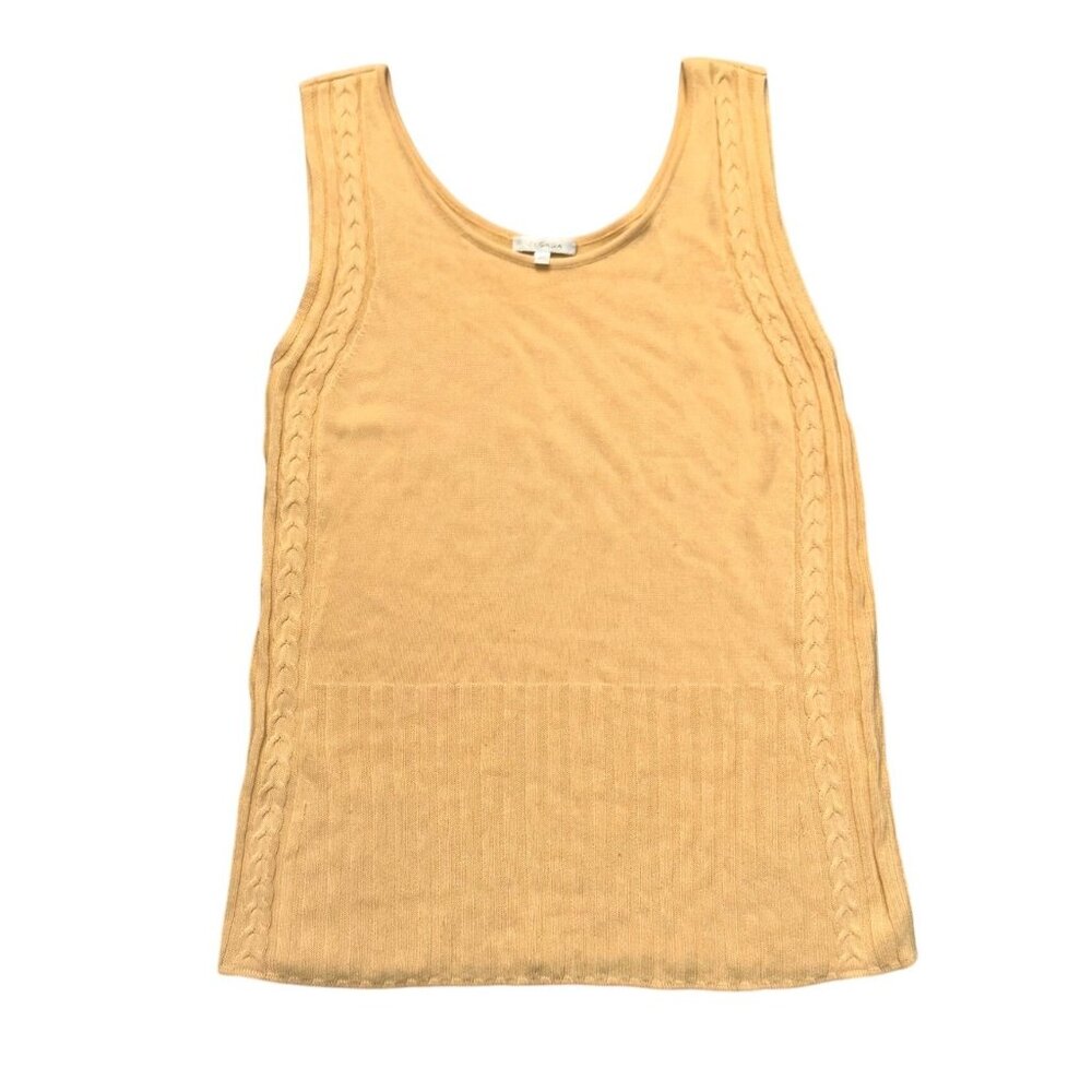 Escada Womens Sleeveless Knit Top Size 40 Peach Cable Detail
